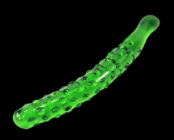 Green Crystal Dildo Glass Toys Sex Sex Female Anus Penis para Women Anal Butt Plug7675073