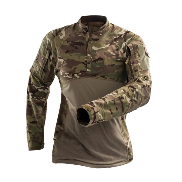 Conjuntos/ternos camisa tática de manga longa Top Camo Airsoft Outdoor Sports Combat Campol Black Multicam Camo 3105