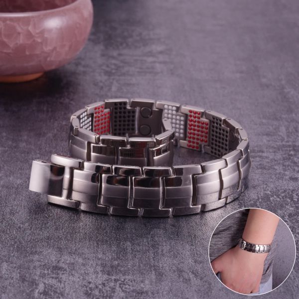 Fili Bracciale in titanio magnetico per terapia da uomo artrite pura titanio Bracciale magnetico MENS CAIN LINGOLO LINGOLO BRACOLETTO DI TITANIO GERMERANIO