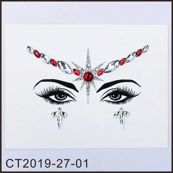 E3PC Tattoo Trasferimento Transfer 3d Face Jewels Adesivo temporaneo Tattoo CRTSTAL Rhinestone Adesivi del corpo adesivo arti