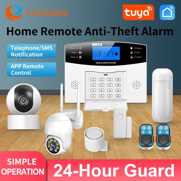 Module Tuya Smart Home GSM -Sicherheitsalarme für Home WiFi Wireless Home Alarm für Garage Wohnhause Sicherheitsalarme Unterstützung Alexa Support Alexa