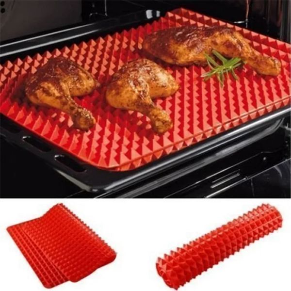 Formen 1pc rot schwarze Backwarenpfanne Nicht -Stick Silikon Backmatten Pads Formeln BBQ Koch Mat Ofen Backschale Küche Tool Home Backware Backware