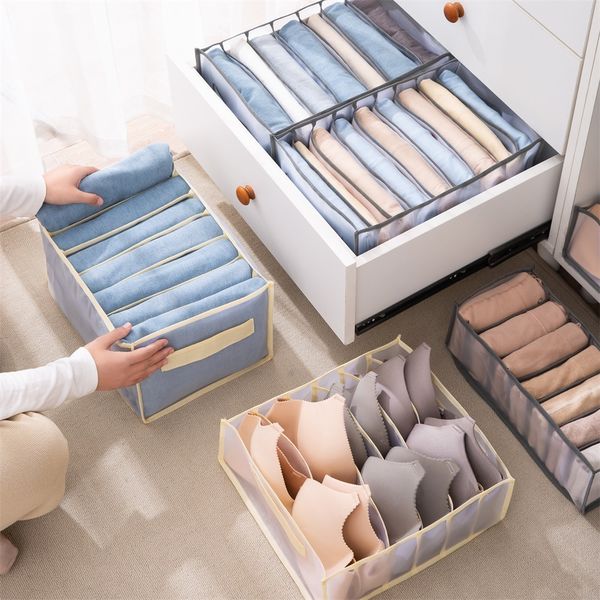 Roupas de malha de malha de malha de armazenamento de calcinha e calça caixa de armazenamento da caixa de guarda