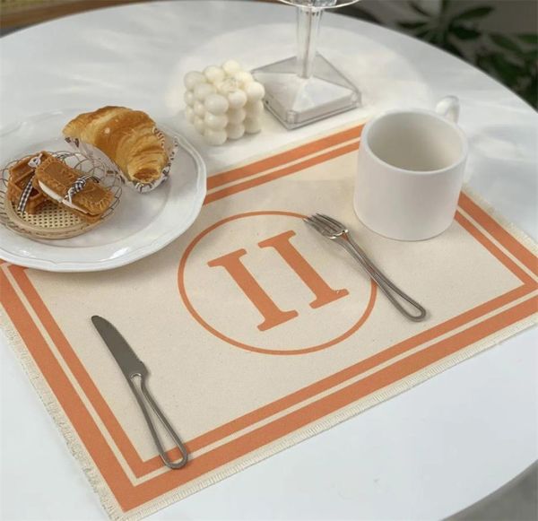 Designer Placemat Linen Fashion Restaurant Table Mat Placemat Imitação de água de luxo de luxo Decoração têxteis domésticos Rectang6632573