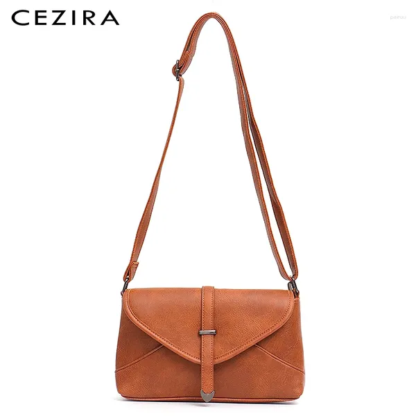 Bag Cezira Frauen Marke PU Leather Messenger Mode Design Schilds Schulter Solid Color Ladies Vegan Crossbody Handtaschen
