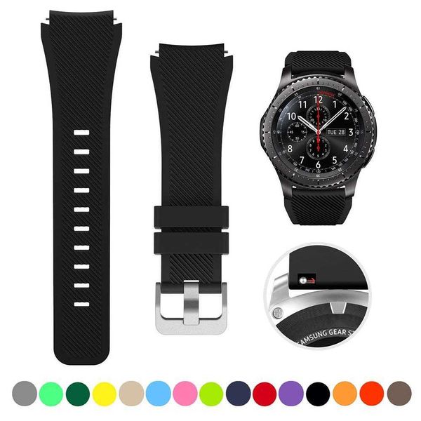 Assista Bands 20mm 22mm Strap Adequado para Samsung Galaxy Watch 3 4 5 46mm/42mm/ativo 2 engrenagem S3 Frontier/S2/Sport Silicone Bracelet GT 2 Strap 240424