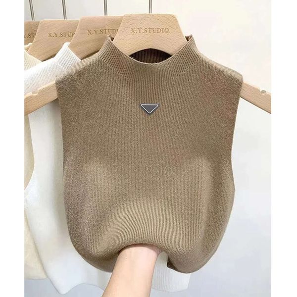 2024 Tasarımcı Sweater Kadın Yelek Süvari Bahar Güz Gevşek Mektup Yuvarlak Boyun Külot Örgü Çeliş