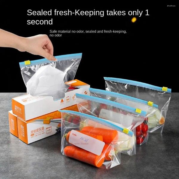 Sacos de armazenamento suprimentos de cozinha bolsa em casa stand up zipper saco organize zip fechado saco de plástico freezer