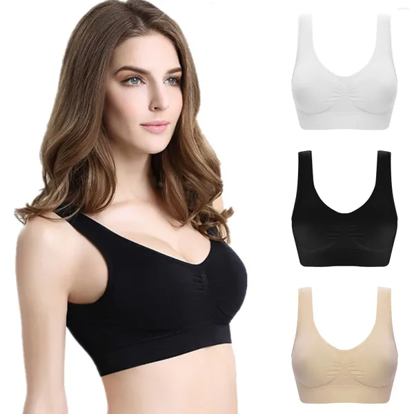 Yoga -Outfit 3 Pack Frauen Sport Bra Wire -freie BRAS Tanktop Top Top hohe Intensität Push Up up