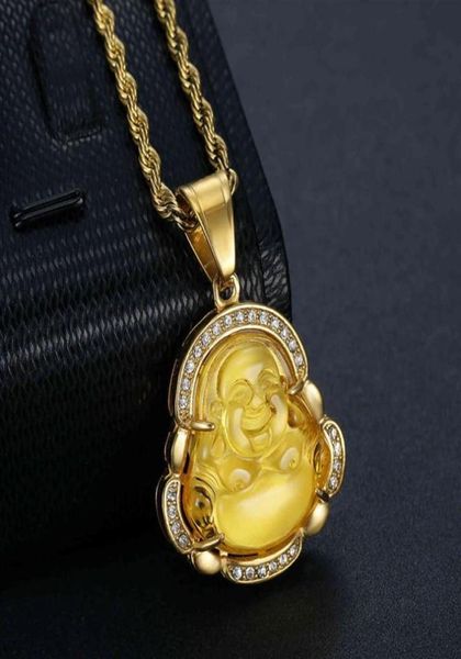Hochwertige Seilkettenkante Anhänger Halskette Multi -Farbe Religiöse Maitreya Natural Jade Buddah Buddha Halskette23999582386