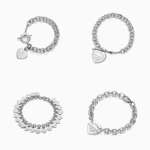 Für Armband Frauen Sterling Sier herzförmige Diamant Arrowhead Liebe Anhänger Kette Hochwertige Marke Schmuck Juwely Freundin Geschenk WI Box Originalqualität