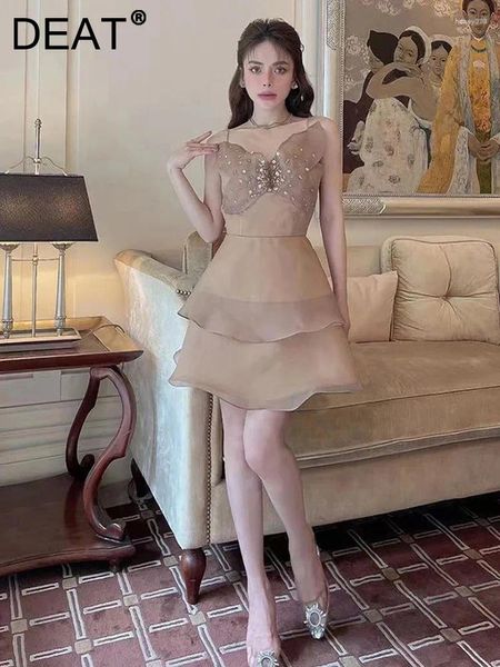 Abiti casual Fashion Elegante abito da donna Pauli di pai paillettes Bowknot Stack Diamond Slip Slim Waist Evening 2024 Summer 35Z339