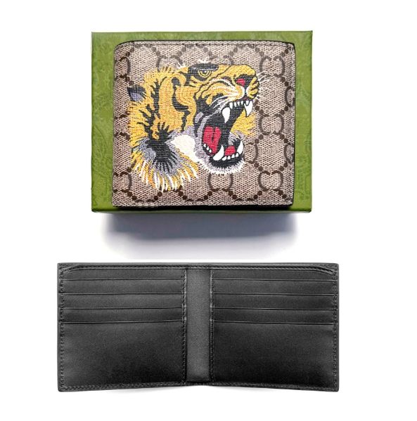 Carteira de grife de alta qualidade de couro de alta qualidade masculina carteira preta de duas vezes clipe de múltiplas bolsas bolsa de dinheiro com caixa
