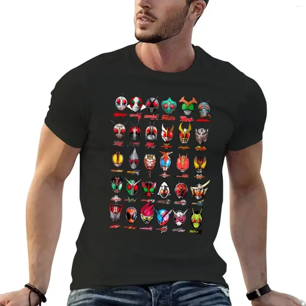 Tops cerebbe da uomo Kamen Rider 1971-2024 T-shirt Caschi graziosi magliette nere oversize per uomo