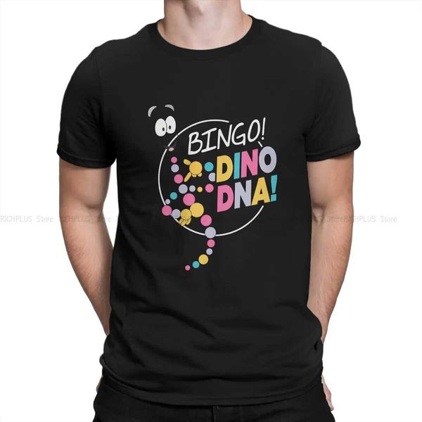 Camisetas masculinas Jurassic Park Film Mens tshirt bingo dino DNA Cool Individuty camise