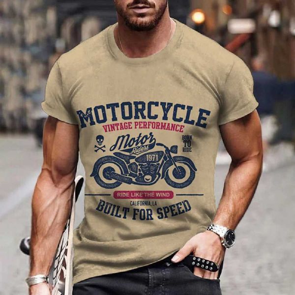 Camisetas masculinas Retro 3D T-shirt MONS POPOMALIZADO STRT STRT STRT SUMPLEIRA MOTOREIRA MOTORCLISTA GRAPHIC STRT ME T240425