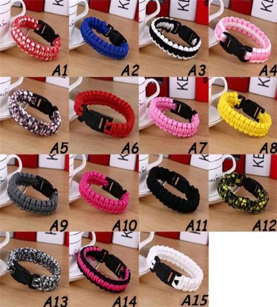 Pulseira de sobrevivência ao ar livre unissex cobra paracord paraquelas pulverige bracelets de emergência militar homens charme bracelets7181331