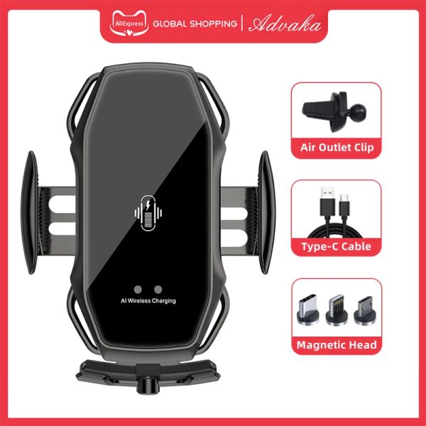 Stands Advaka A5S 15W Porta del telefono wireless Caricatore wireless per caricamento rapido per Huawei/iPhone/Samsung/Asus/Lenovo/Oneplus/Oppo/Meizu/HTC