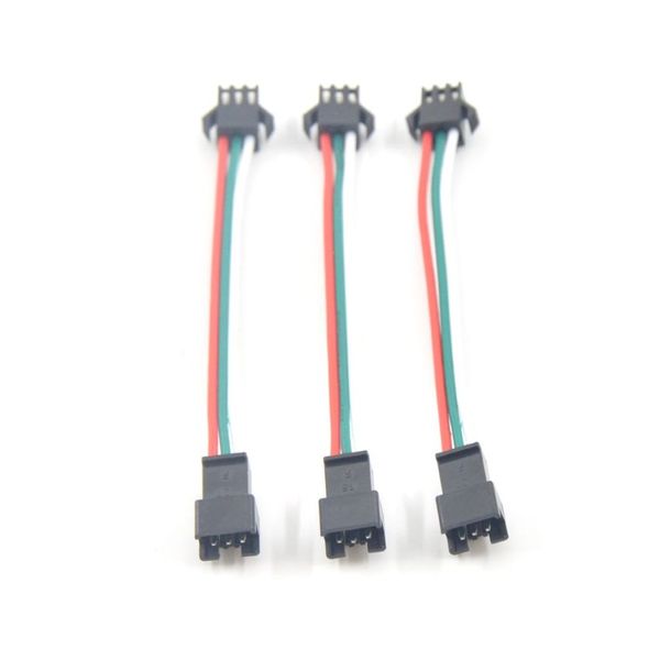 100pcs 3 Pin JST SM männlich bis weiblicher Stecker -LED -Anschlusskabel für WS2812B WS2811 5050 RGB LED -Streifenlampe mit 10 cm langem Draht273x