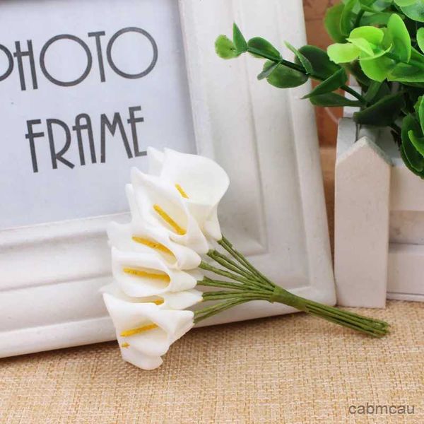 Flores secas 12/66/72/444pcs mini espuma calla lírio flores falsas buquê flores artificiais para decoração decoração de casamento dia dos namorados dia