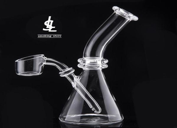 5039039 Raucherzubehör Quarz Beaker Bong mit Seitenpockt Banger Bend Schüssel 343 Handrauchwerkzeug Wachs Öl Hooka6225236