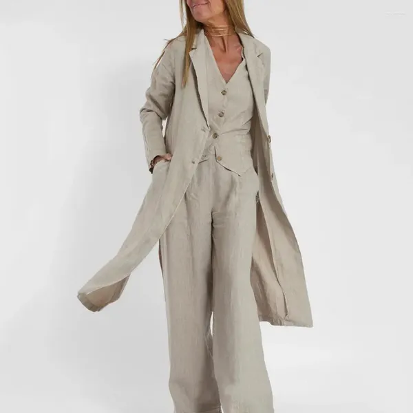 Giacche da donna Donne da donna Coat Long Versatile Style Doppio Pulsante Materiale traspirante per le stagioni dell'autunno primaverile