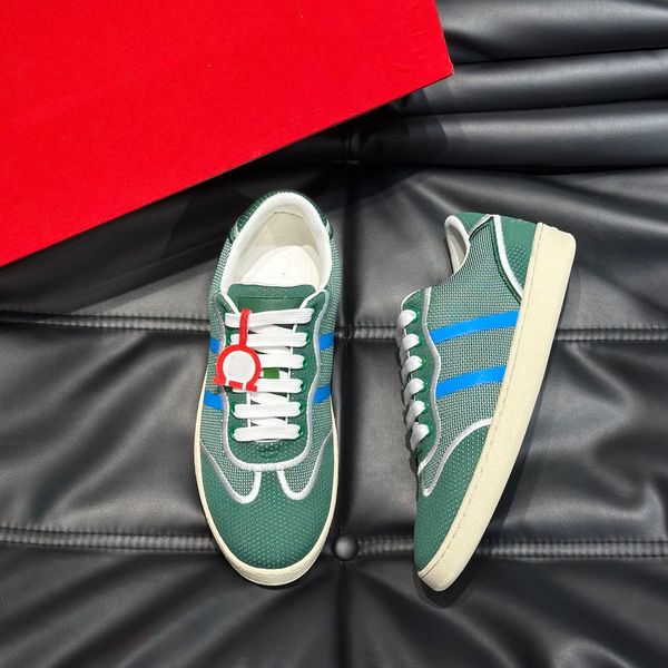 Otantik erkek ayakkabılar dedalo spor ayakkabılar düşük gündelik ayakkabı kutu spor eğitmenleri tasarımcı logo işlemeli yeşil beyaz siyah mavi şeritler jogging adam harikas zapato