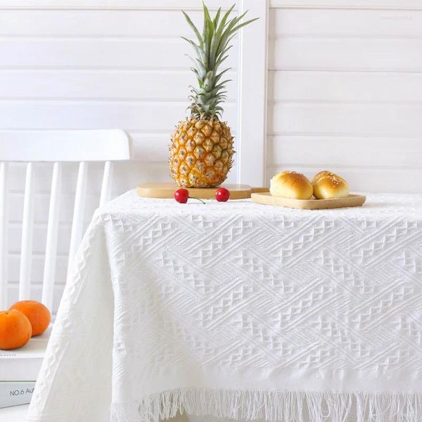 Tischtuch C9TableCloth Ins Style weiß verdickter vielseitiger Schlafsaal -Dressing Staubfester Picknick -Dessert