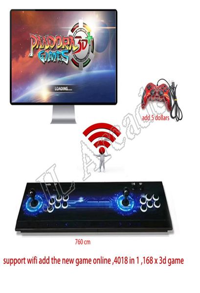 3D WiFi Pandora Box 4018 em 1 Arcade Video Game Console 2 Players Arcade Machine com 168x 3D jogos com Dowanland More3467919