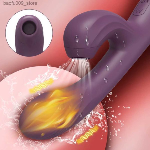 Andere Gesundheit Schönheitspunkte Klitoris Saugnäpfe 2-in-1 vibrieren weibliche G-Punkt-Klitoris-Vakuumstimulation Wärme weibliche erwachsene Produkte Q240426
