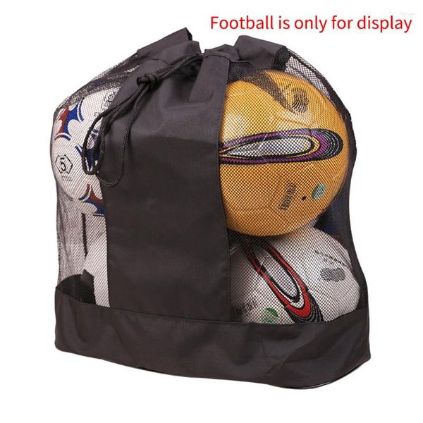 Sacolas de compras ao ar livre de se deformável Easy Transfore Mesh Mesh Ball Ball ombro Saco de basquete de ombro de grande capacidade de futebol ajustável