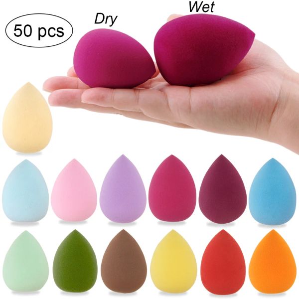 Puff 10/20/50pcs Cosmetic Puff Women's Foundation Fondazione Fondazione Sponge Beauty Face Cosmetics Mescolare Sponge Water Drop Drople Feeling Puffs