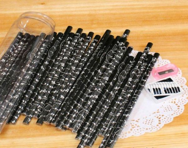 Matite per tela musicale nera per matite di moda adorabili cartolette da matita 2b per scuola 36 pezzi a barrel9709912