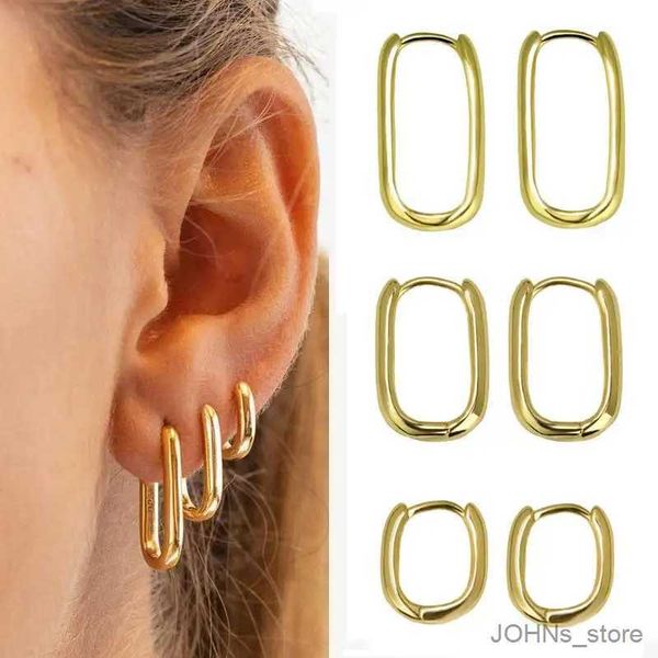 Stud 8/10/12mm Geometrische Hoops Goldfarbe Mosaik Cz Hoop Ohrringe für Männer Frauen rund Huggies kleiner Ring Regenbogen durchbohrt Ohrring