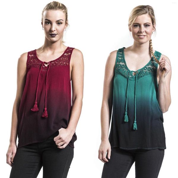 Camisoles Tanks Beach Gradient Retro Lavato rosso scuro gilet