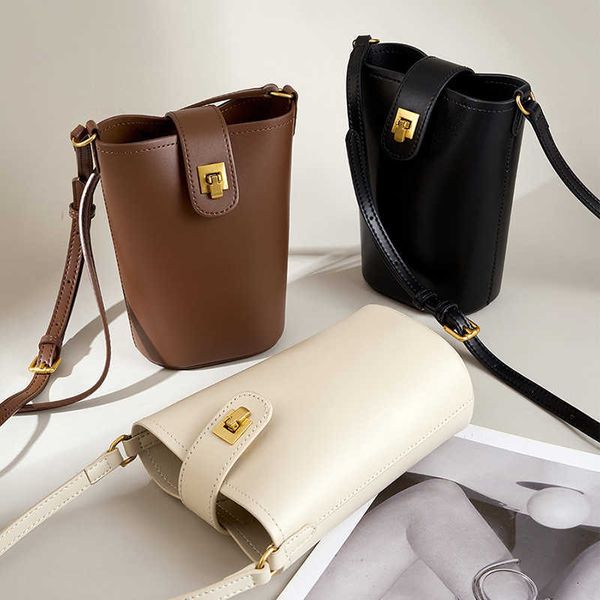und Herbst Winter High-End Mini Phone Bag Leder Crossbody Womens Echtes Kowide vielseitig