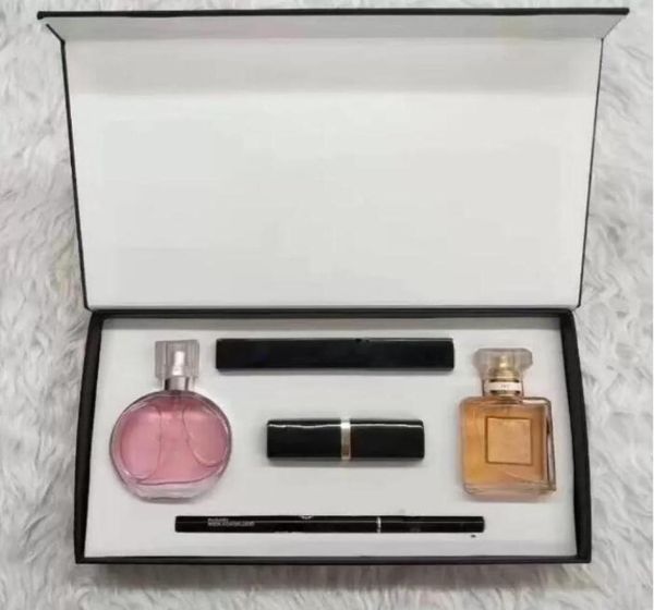 Top 5 in 1 Makeup Gift Set Perfume Cosmetics Collection Mascara Eyeliner Lipstick Parfum Kit2390841