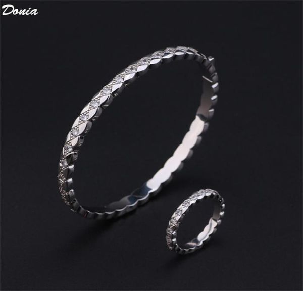 Donia Jewelry Luxury Bangle Party European и American Fashion Single Row Full Diamon