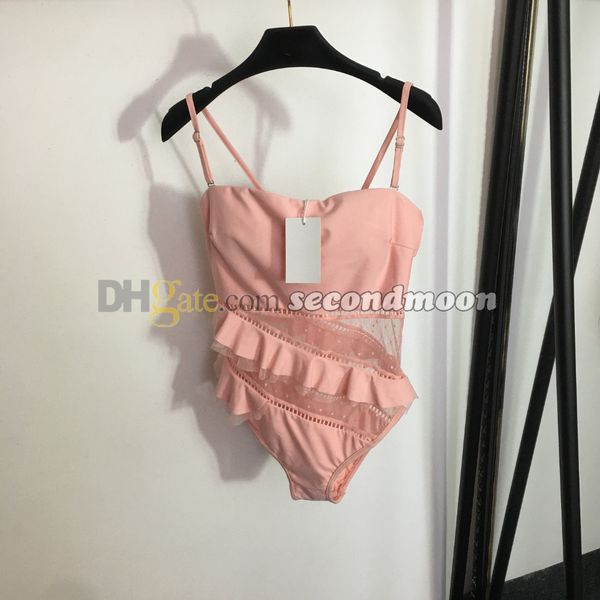 Mulheres Fluxo de roupas de banho sexy Mesh de maiô Onete Swimsuit Hot Spring Beach Wear