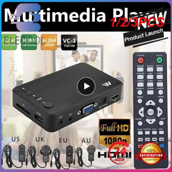 Jogador 1/2/3pcs Ultra Media Player para carro TV SD MMC RMVB MP3 USB Externo HDD U Caixa de Media Player Multimedia Mulimedia com VGA SD MKV