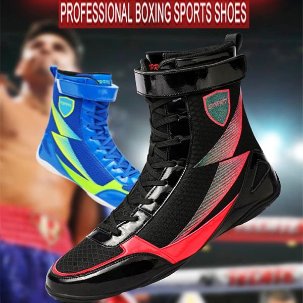 Botas de boxe de novo masculino.Sapatos esportivos de luta