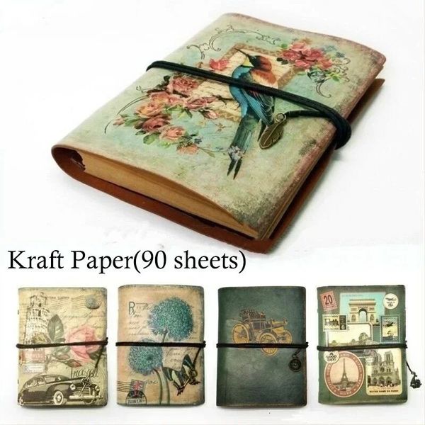 Vintage Stationery PU Leather Notebook Creative Kraft Paper Planner SketchBook Agenda Diary Notebook SCHURN Writing Supplies 240415