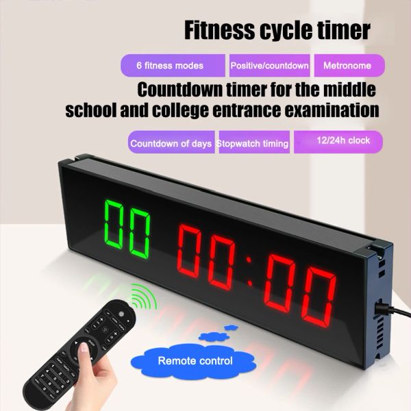 Saatler Dijital Geri Sayım Saat Koruma Alüminyum Alaşım Fitness Zamanlayıcı Duvara Montajlı LED Zamanlayıcı Saati Rekabet Eğitimi Uzaktan