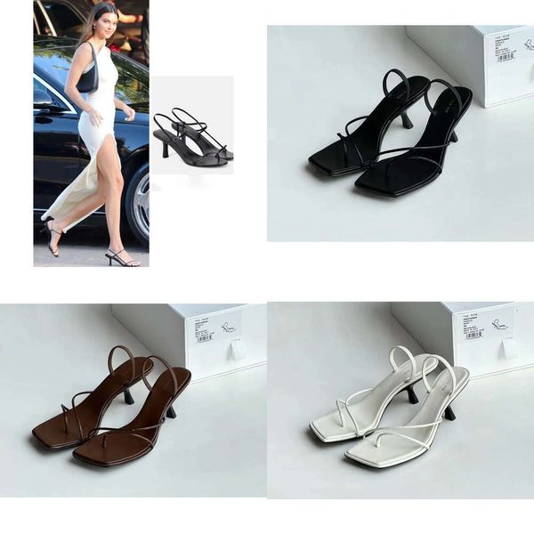 The Designer Row Sandals Lady French Leather Clip Clip Square Kitten Casual Come comodo Slifori per feste all'aperto 33kc Lear Carazioni originali