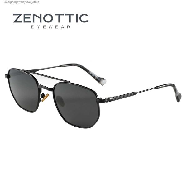 Sonnenbrille Zenottic 2024 Mode hexagonale geometrische Polarisation Sonnenbrille für Herren polygonaler Metall Sonnenschutz Pilot Sonnenbrille ZS1210 Q240425