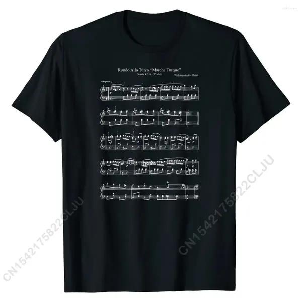 Herrenanzüge A1189 Mozart Music Notes Score - Rondo Alla Turca Funny T -Shirt Männer Baumwolle T -Shirts für Studenten Custom T -Shirt Übergroßer Cosie