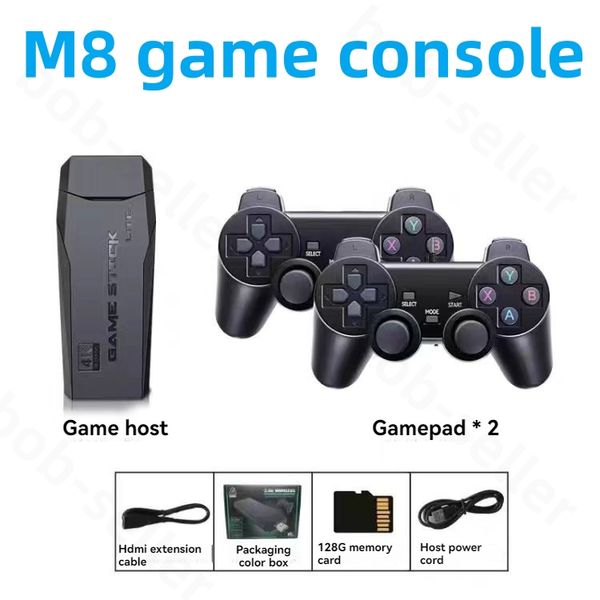 M8 Taşınabilir Oyunlar Oyuncular Kablosuz Video Oyun Konsolu Dijital Denetleyici Şarj Cihazı Kablosuz Gamepad Ev Konsol Aksesuarları WiFi TV Android iOS için Arcade