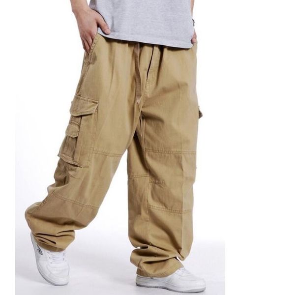 Erkek eşyalar hip hop dans erkek pantolon pantolon rahat joggers gevşek kargo pantolon geniş bacak erkek giyim2272