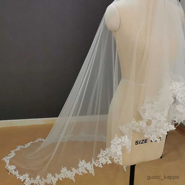 Свадебные украшения для волос настоящие фото 3,5 метра кружевная свадебная вуаля без расчески