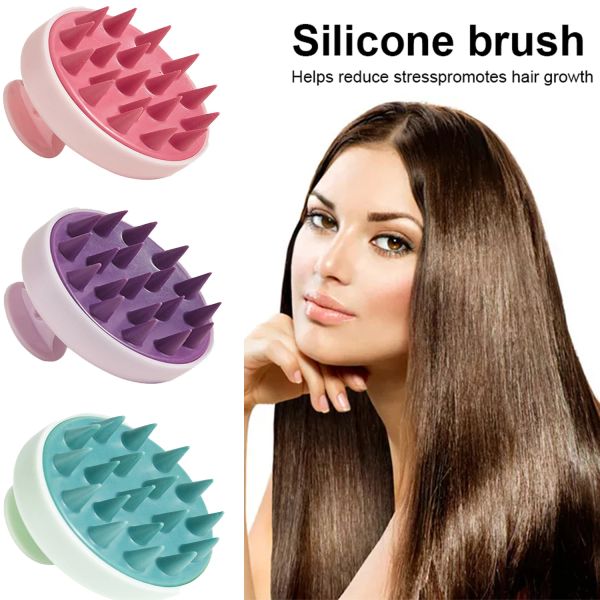 Rilassamento silicone shampoo cuoio capelluto capelli massaager testa cuoio cuoio capellini pettina